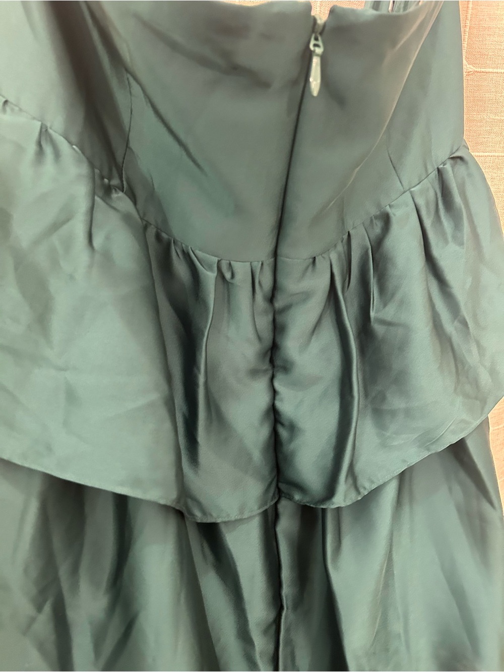 Azazie Emerald Strapless Tiered Maxi Gown - Picture 8 of 14